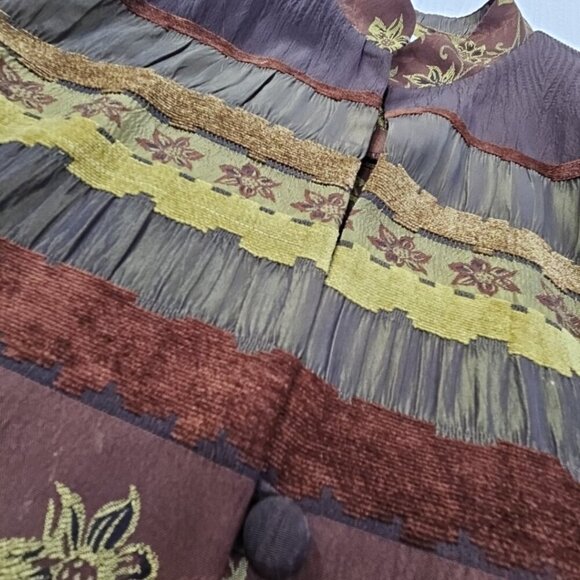 Danny & Nicole Jacket Women's Size 16P Boho Brown Long Sleeve Button Up Blazer - Picture 3 of 12